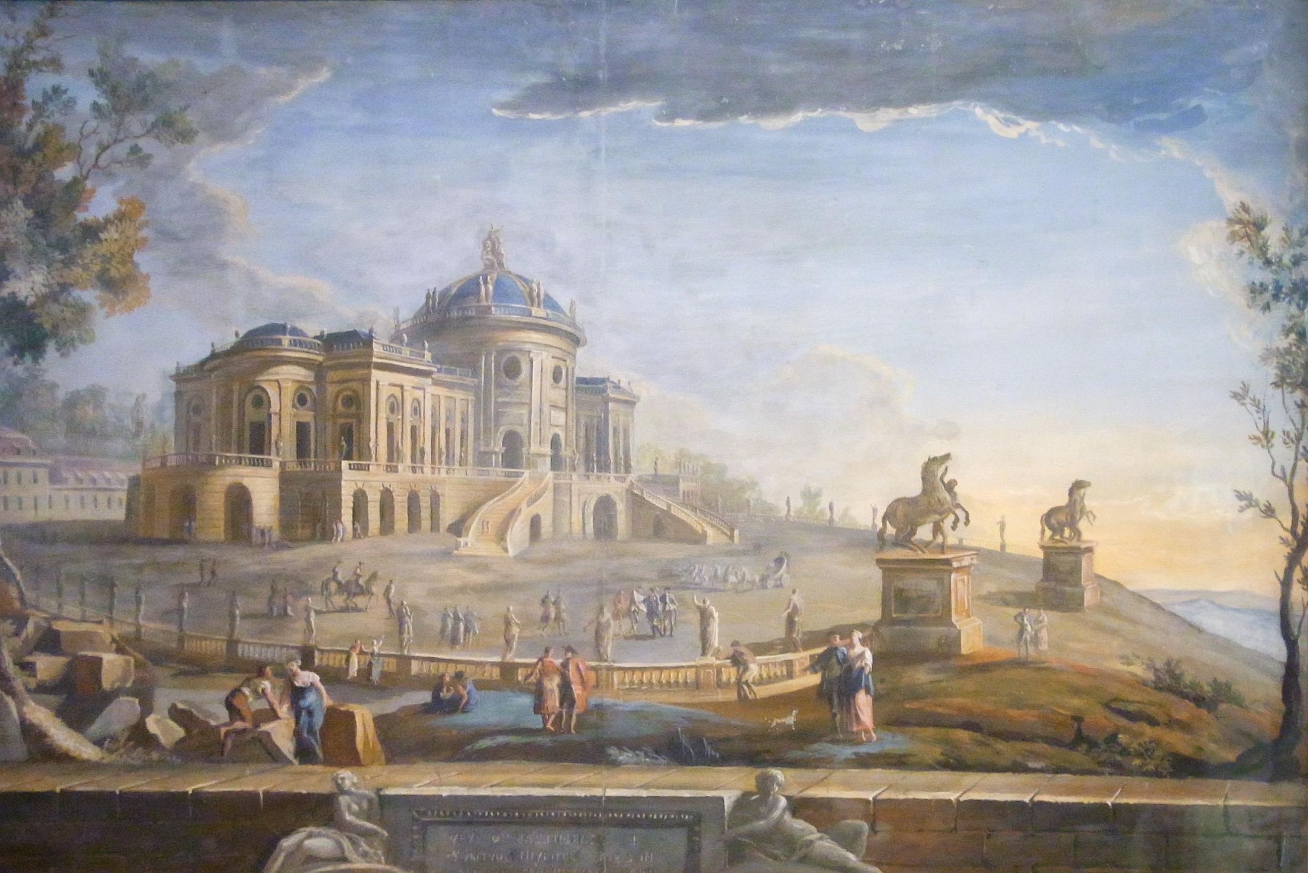 Schloss Solitude, Gemälde von Jean Adrien Claude Servadoni, um 1765