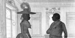 Duke Carl Eugen and Duchess Franziska, silhouette etching from 1787.