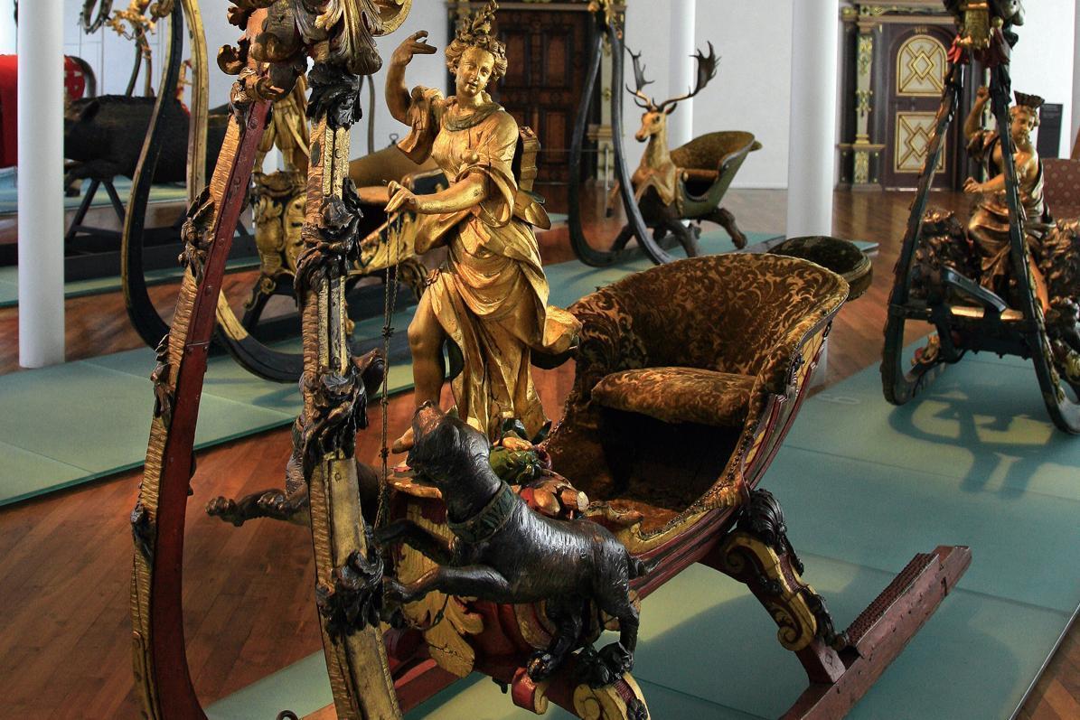 Sleighs from the ducal collection in Urach Palace