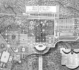 Topografischer Plan von Schloss Solitude, Kupferstich von 1784, Foto: Landesmedienzentrum Baden-Württemberg, Robert Bothner