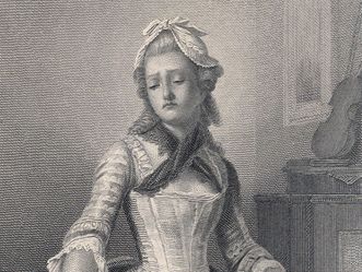 Luise Miller aus Schillers „Kabale und Liebe“, Stahlstich von Conrad Geyer, um 1859