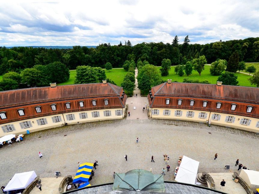 Schloss Solitude, Außen, Blick von der Kuppel