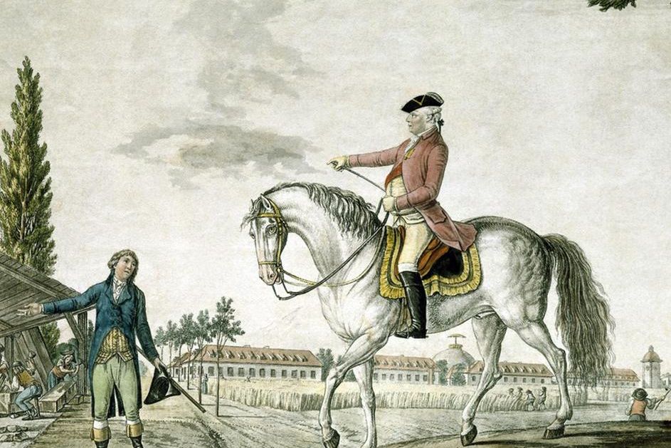 Darstellung von Herzog Carl Eugen zu Pferd