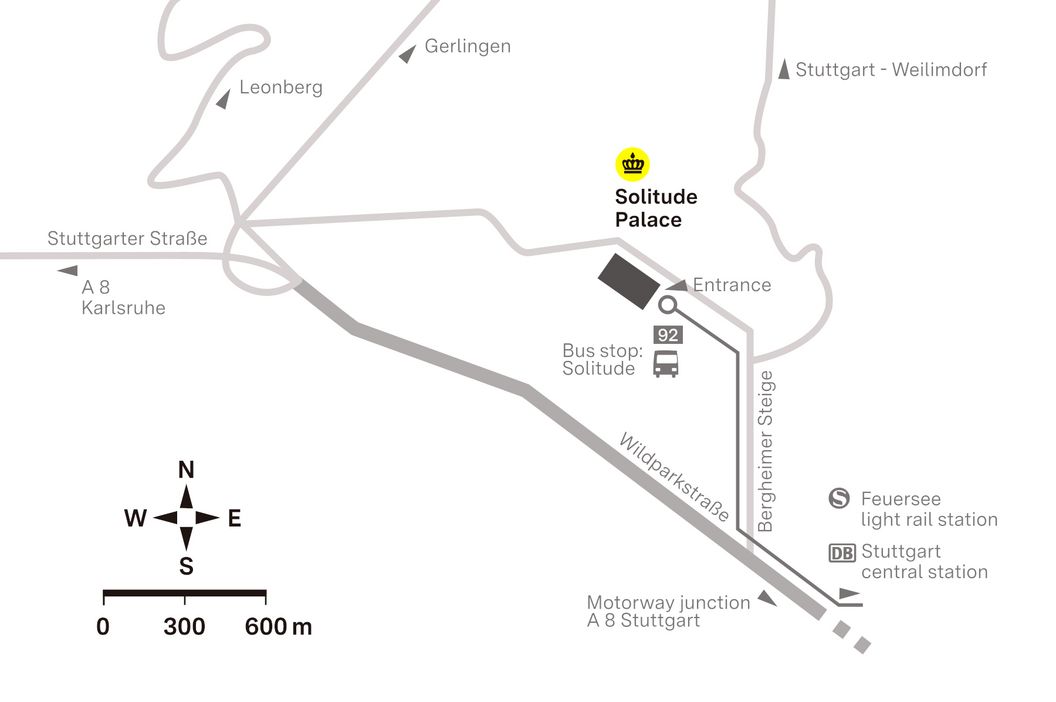 journey description: Solitude Palace, illustration: Staatliche Schlösser und Gärten Baden-Württemberg, JUNG:Kommunikation