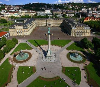 Aerial view of the New Palace in Stuttgart