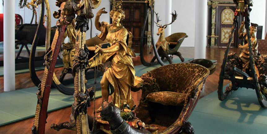 Sleighs in the ducal collection in Urach Palace.